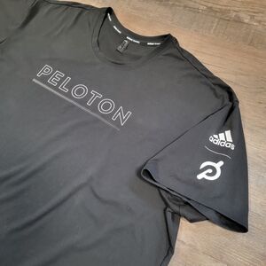 ADIDAS X PELOTON Training Short Sleeve Tshirt Black Logo Men's XL Spin Cycling
